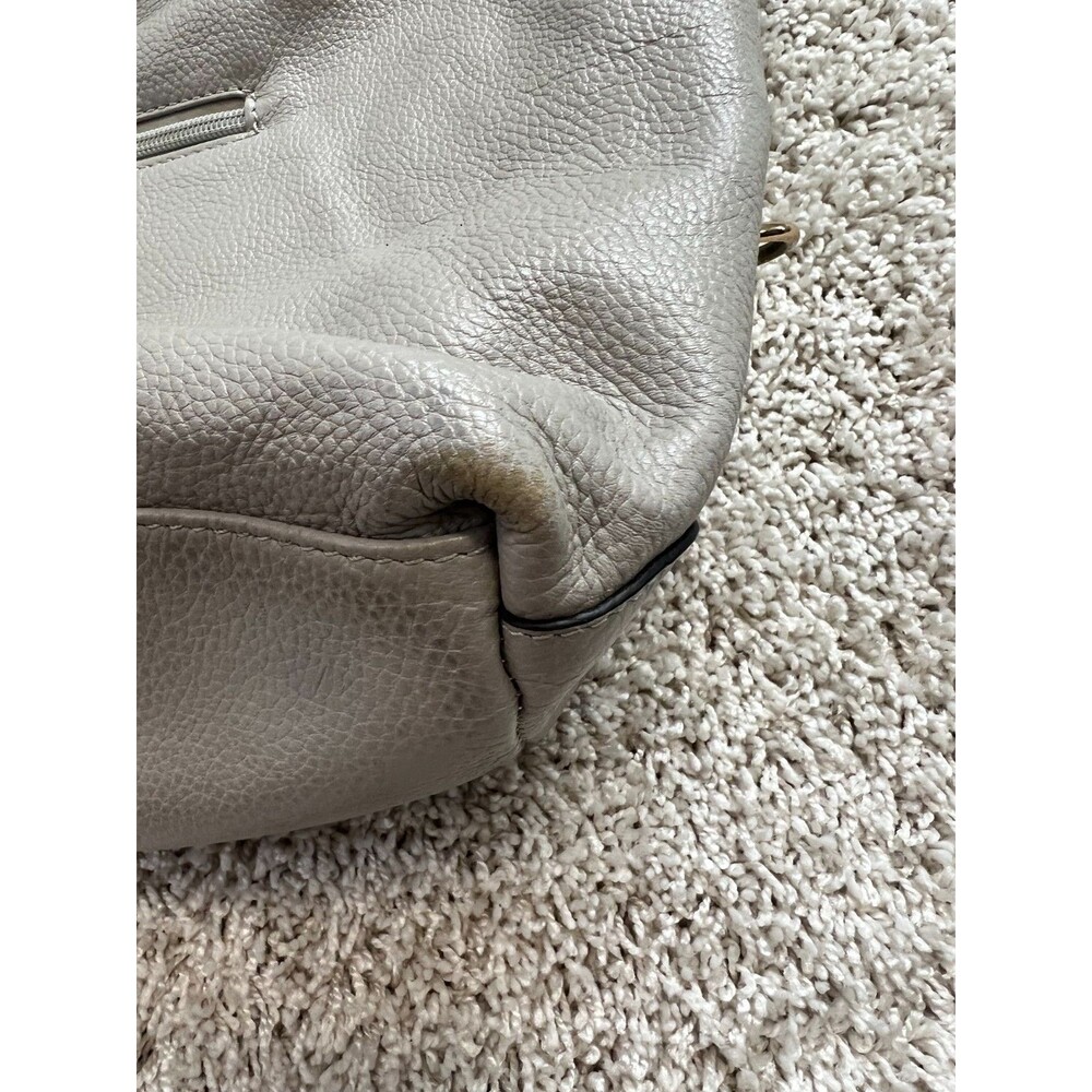 ORA DELPHNE leather Satchel light Gray LG Top Handles/Shoulder Strap - Picture 8 of 14